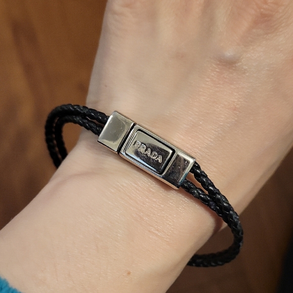 Prada Other - Prada Double Braided Nappa Leather Bracelet
